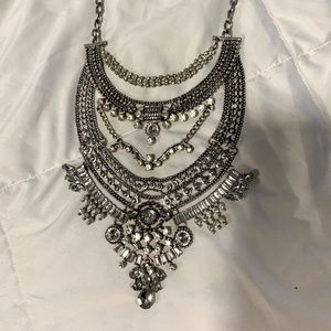 Silver statement necklace